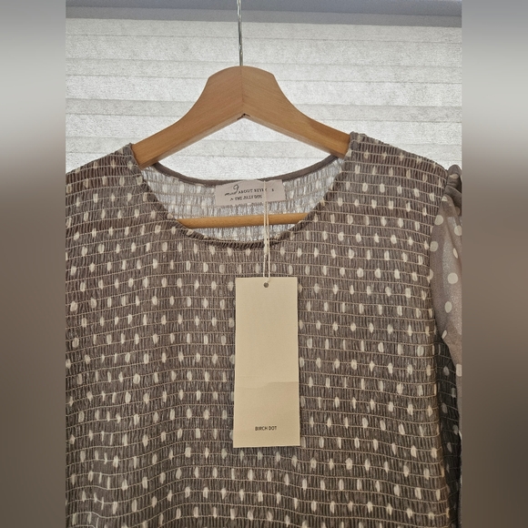 NWT Mad About Style Midi Dress Grey Poka Dot Jilly Box - Picture 3 of 5